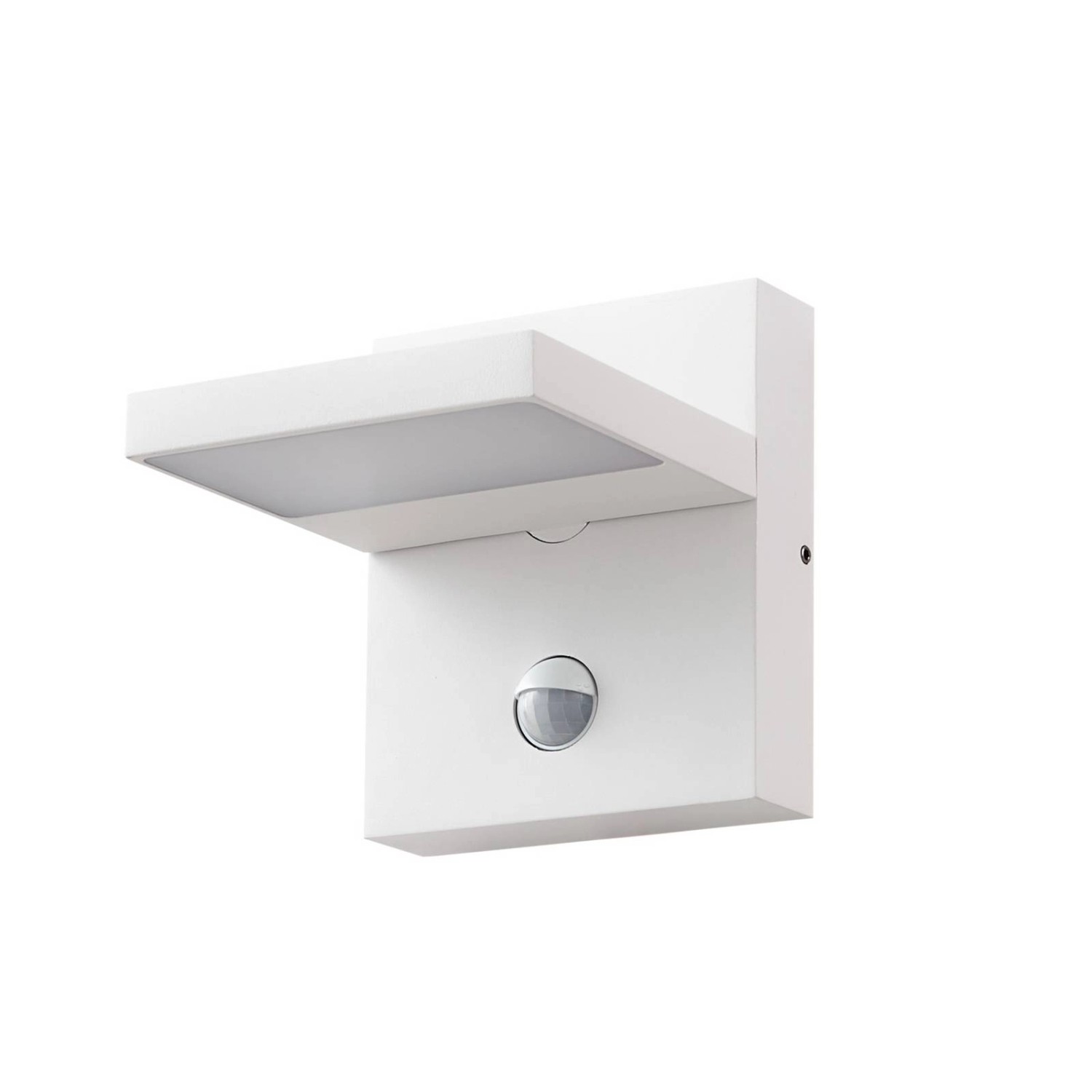 Lucande LED Wandleuchte Außen Silvan 10037449 mit Bewegungsmelder Spritzwassergeschützt Modern in Weiß aus Aluminium 1-f...