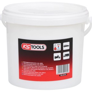 KS TOOLS Reifenmontagepaste 5 kg, weiß, im Eimer. Für PKW, Motorräder und Breitreifen.