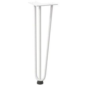 vidaXL Haarnadelbeine für Couchtisch 4 Stk Weiß 42 cm Massivstahl 4012441