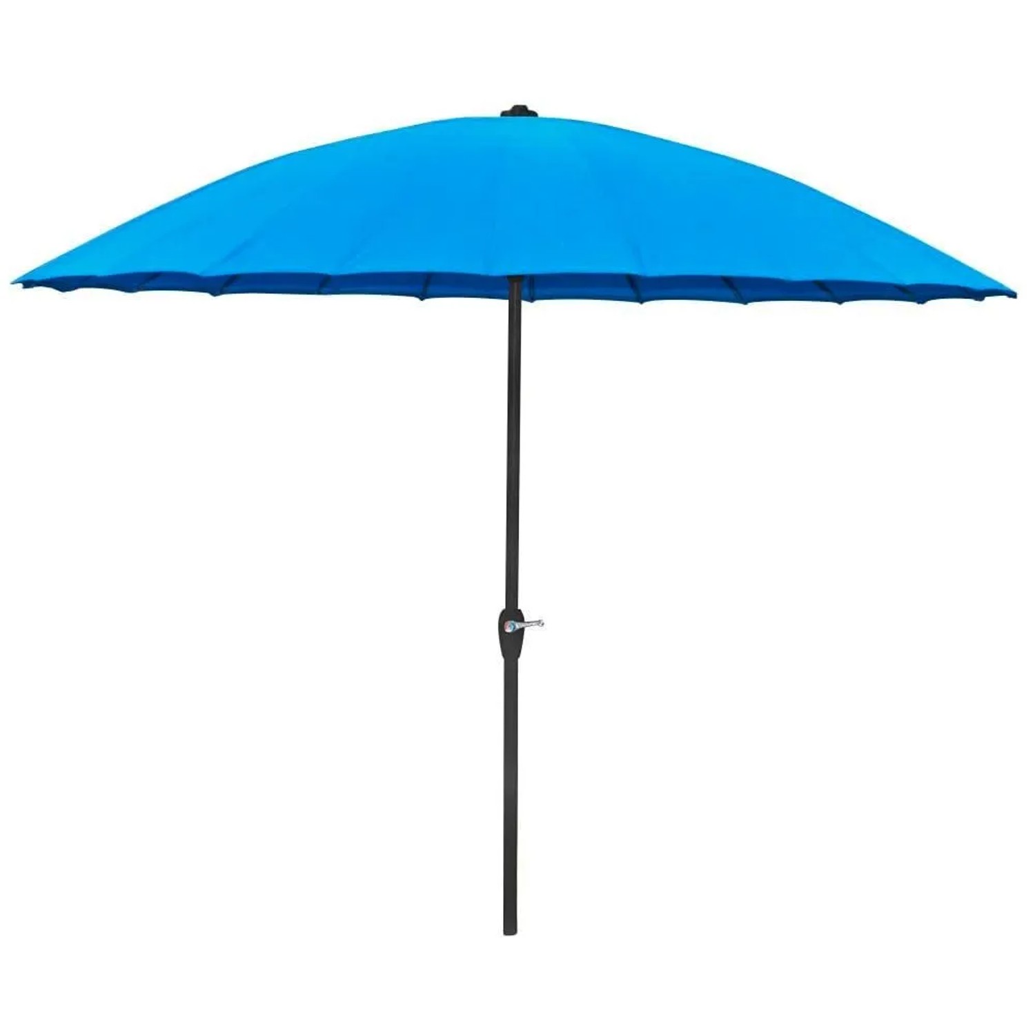 DELUKE Sonnenschirm ZARBES mit 24 Streben Blau Polyester Gartenschirm Balkonschirm UV-Schutz