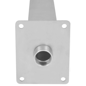 Edelstahl Pool-Wasserfall, 50x30x90 cm, silberfarben, Detailaufnahme des Anschlusses.