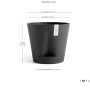 Ecopots Pflanztopf Venice 2, dunkelgrau, 20 cm, mit Untersetzer. Ideal für Innen- und Außenbereich.