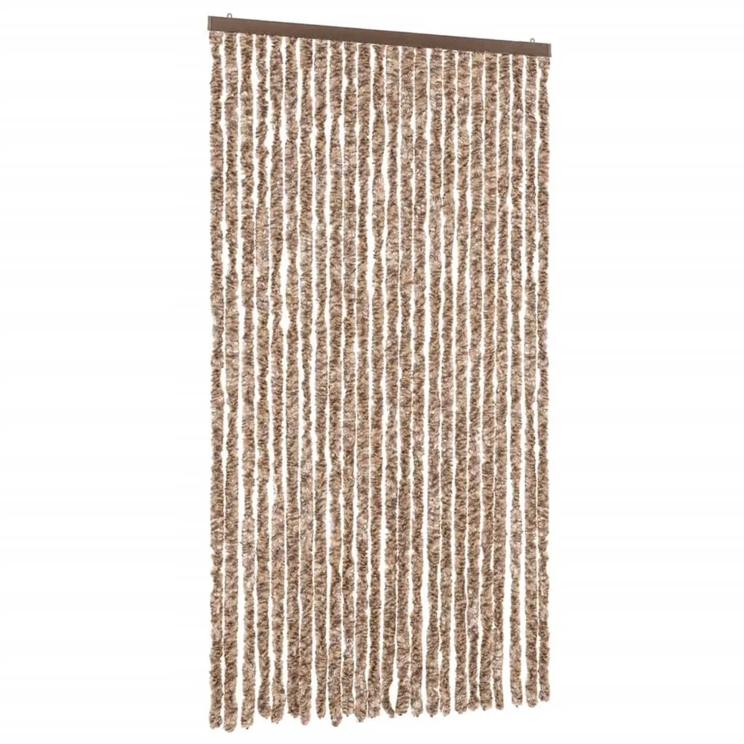 vidaXL Fliegenvorhang Beige und Dunkelbraun 100x220 cm Chenille 377323