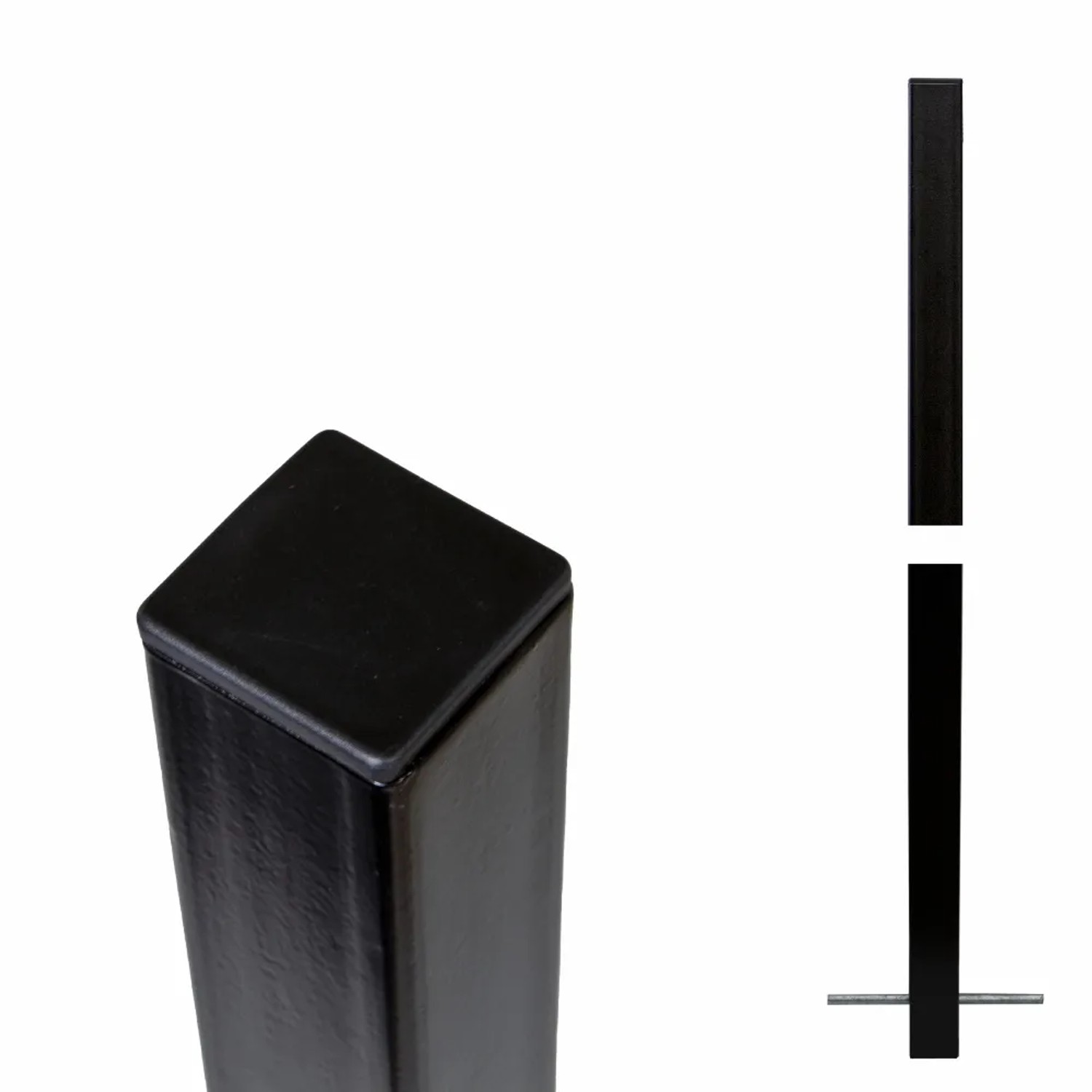 Zaunpfosten Stahl Schwarz 4,5 cm x 4,5 cm x 186 cm