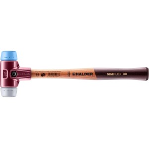 Halder Simplex Schonhammer D 30mm mit TPE-soft (blau) und TPE-mid (grau) Einsätzen.