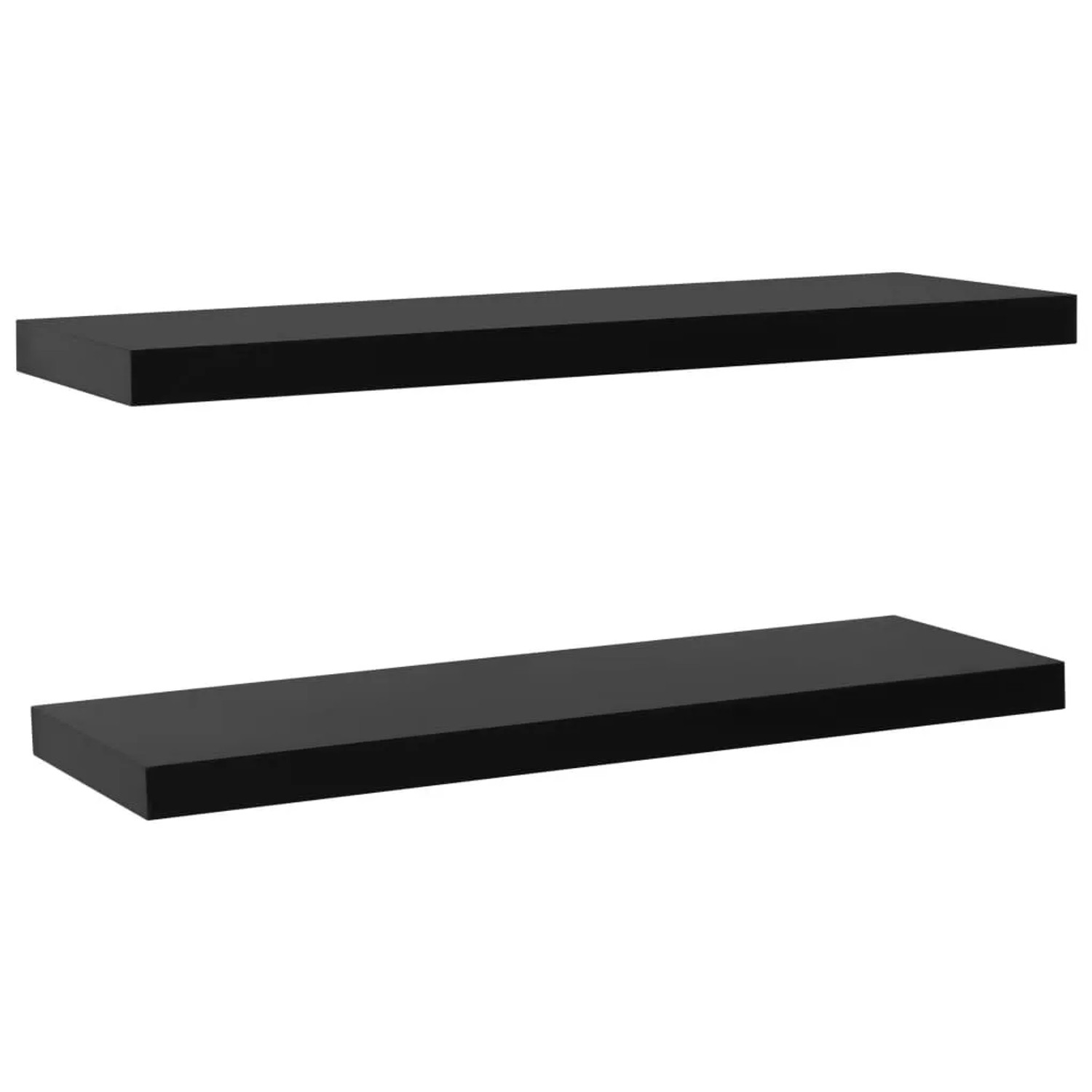 vidaXL Schweberegale 2 Stk Schwarz 120x20x3,8 cm 288204