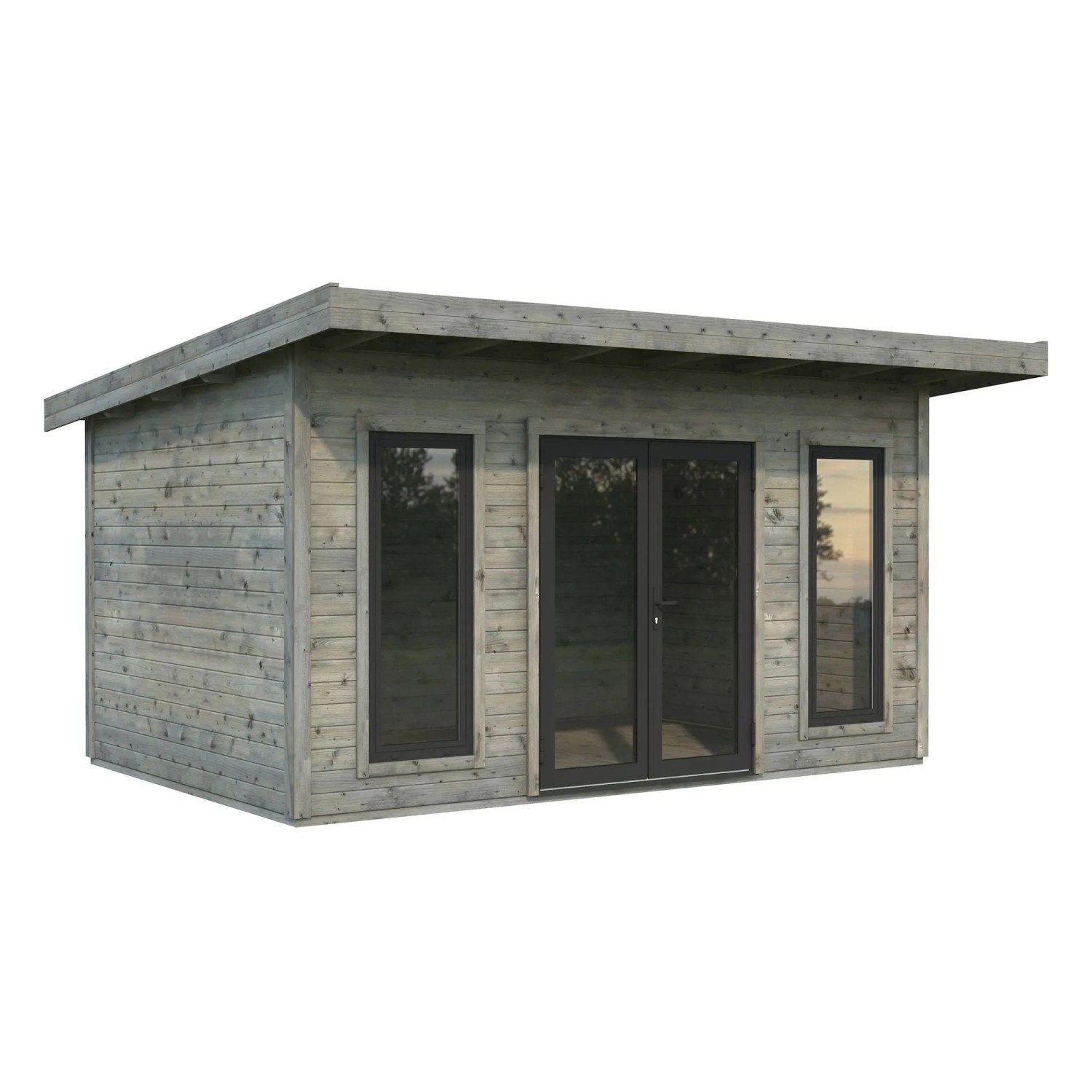 Palmako Holz-Gartenhaus Aurelia Pultdach Tauchgrundiert 446 cm x 300 cm 12,7 m²