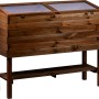 Dunkelbrauner Dobar Frühbeet-Aufsatz aus FSC®-Holz für Hochbeet, 117x40x16 cm.