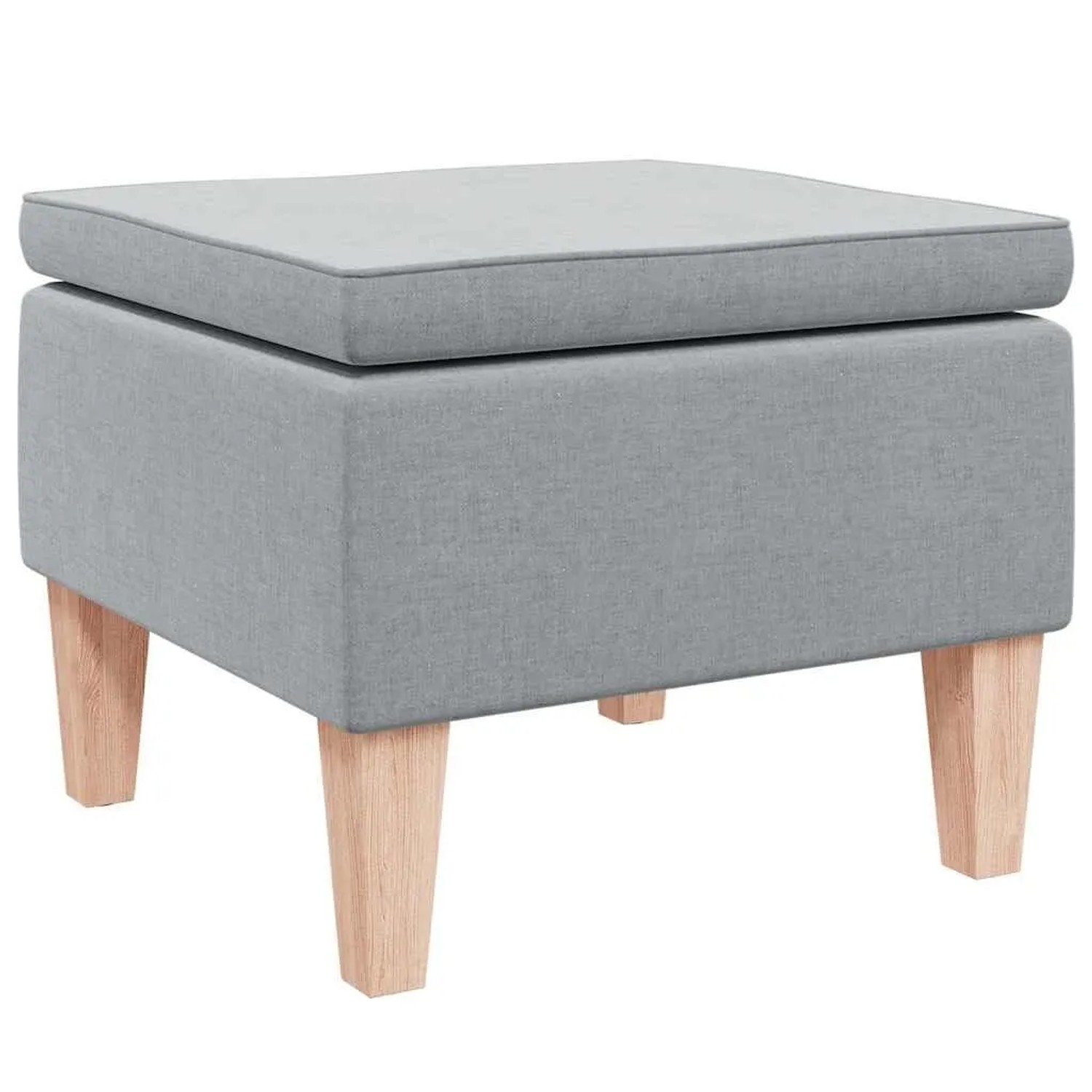 vidaXL Hocker mit Holzbeinen Hellgrau Stoff 329425