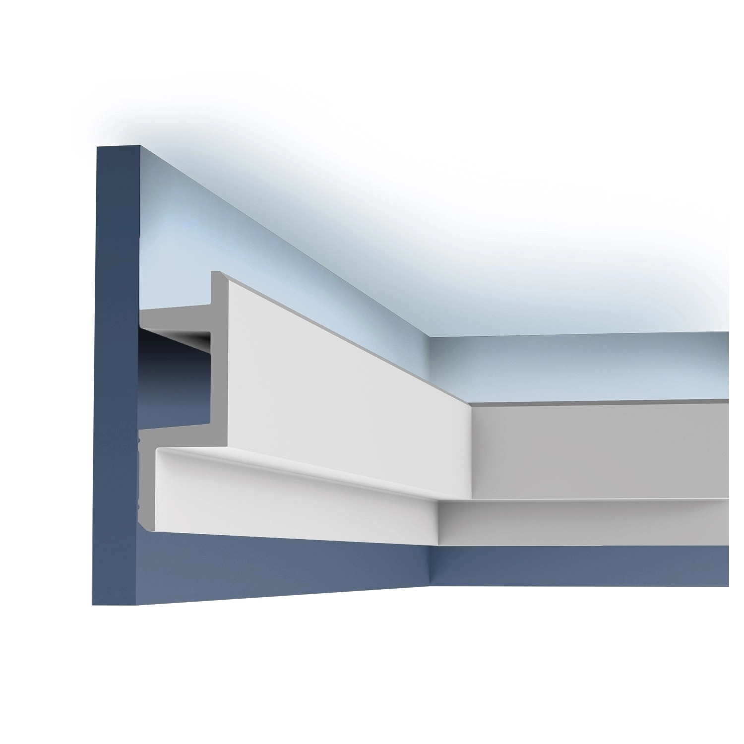 ORAC DECOR C383 MODERN L3 Eckleiste Zierleiste Indirekte Beleuchtung 2 m 200 cm x 14 cm x 5 cm Weiß