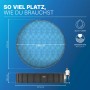 Bestway APX365 Solo Pool, Ø 671 cm, dunkel mit Marmor-Optik. Abbildung mit Maßangaben und Personen.