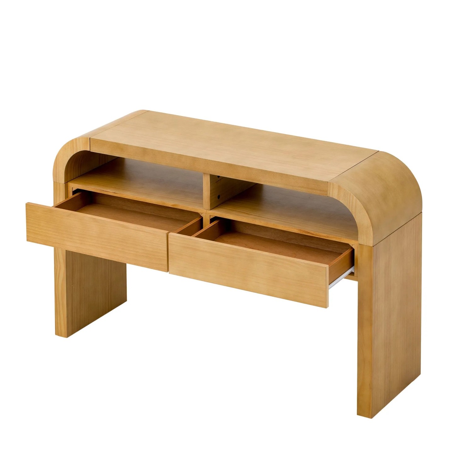 okwish Konsolentisch mit Schubladen für Flur und Wohnzimmer 120x35.5x76.5 cm Natur