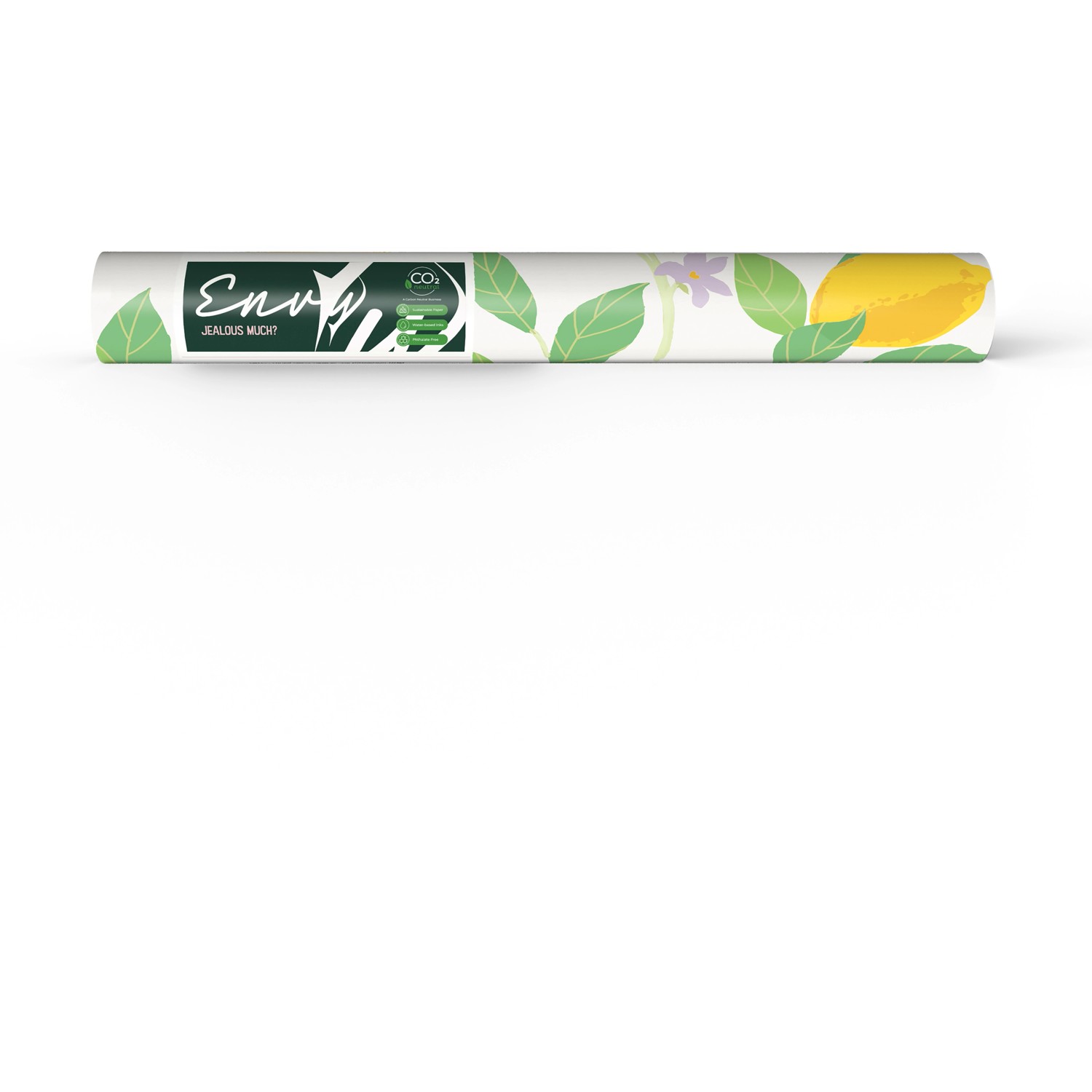 Envy Vliestapete Feeling Fruity Fresh Grün Gelb mit Zitronen und Blättern.