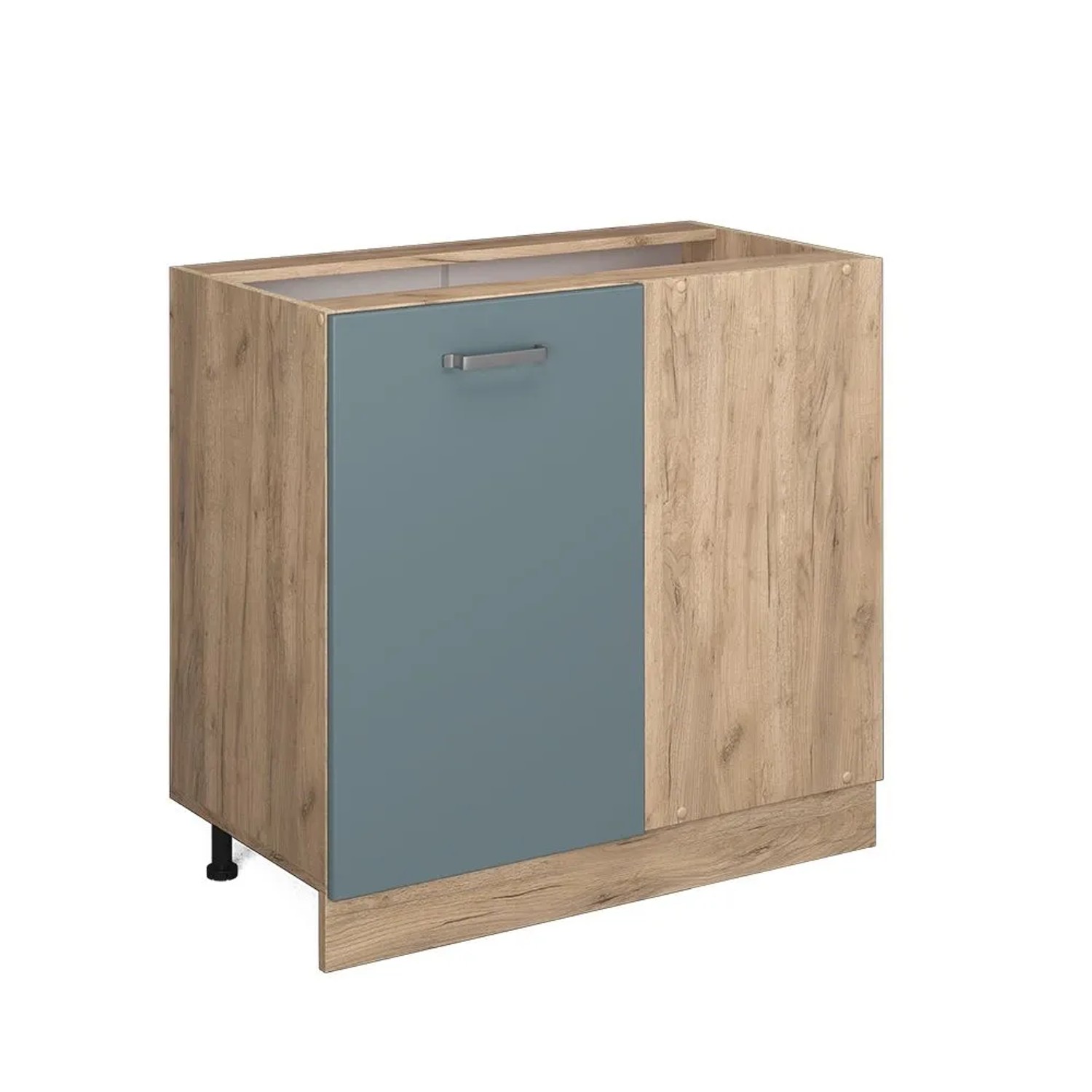 Vicco Eckunterschrank R-Line Blau-Grau Goldkraft Eiche 86 cm ohne Arbeitsplatte