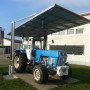 Ximax Carport My-Port Typ 2450 Edelstahl-Look mit Traktor. Einzelcarport mit transparentem Dach.