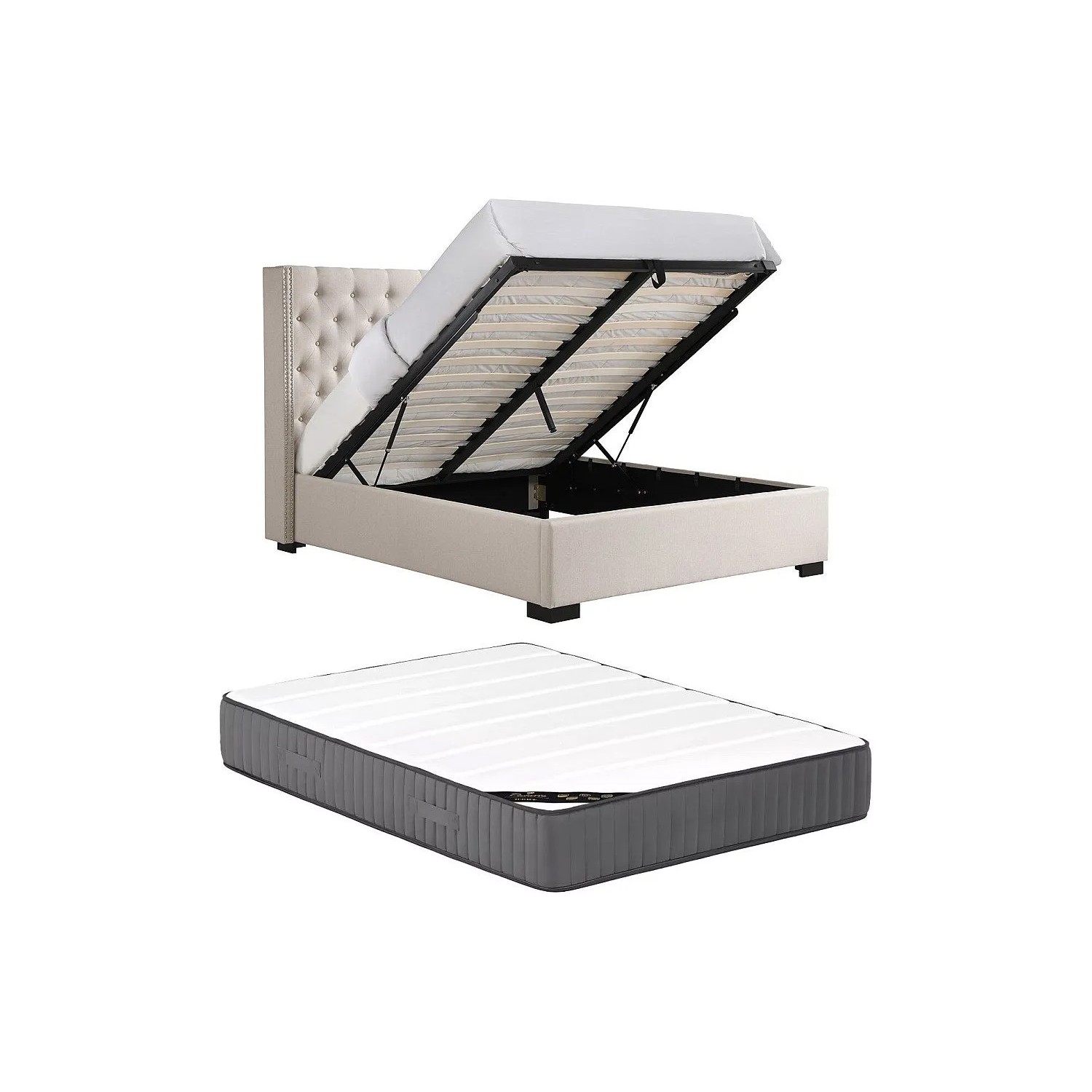 Vente-unique Bett Mit Bettkasten Massimo Beige 177 cm