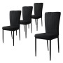 ML-Design Esszimmerstühle, 4er Set, schwarze Küchenstühle mit Samtbezug.