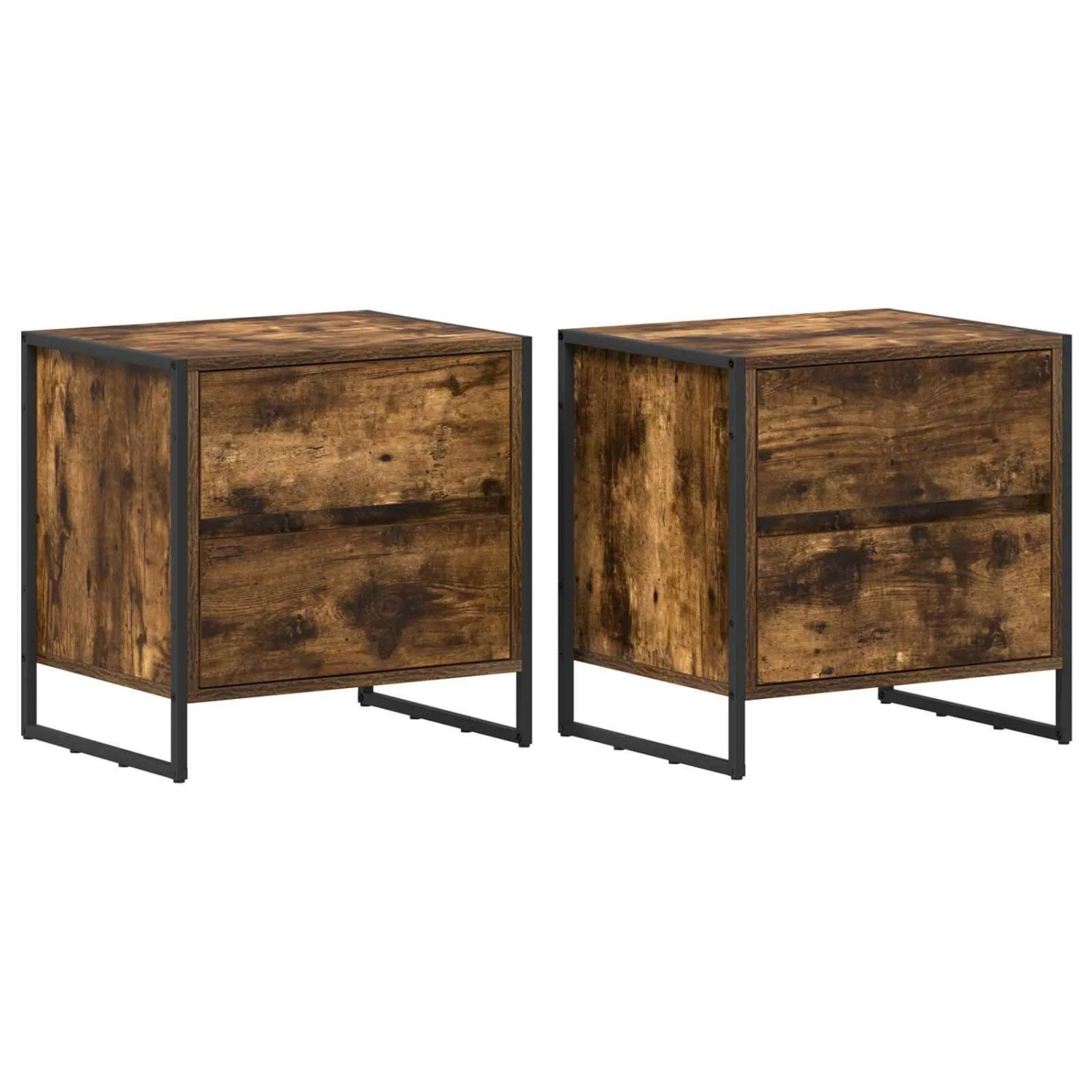 vidaXL Nachttisch 2 Stk Raucharbe 50 x 39,5 x 50 cm Holzwerkstoff 886683 günstig online kaufen