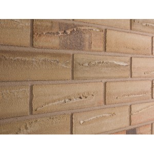 Elabrick Verblender Corsica, sandfarbene Steinoptik, 7,1x24cm, für Innen & Außen.