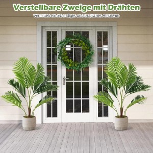 Costway 2er Set Künstliche Palme mit Blättern Zimmerpflanze Grün 90cm