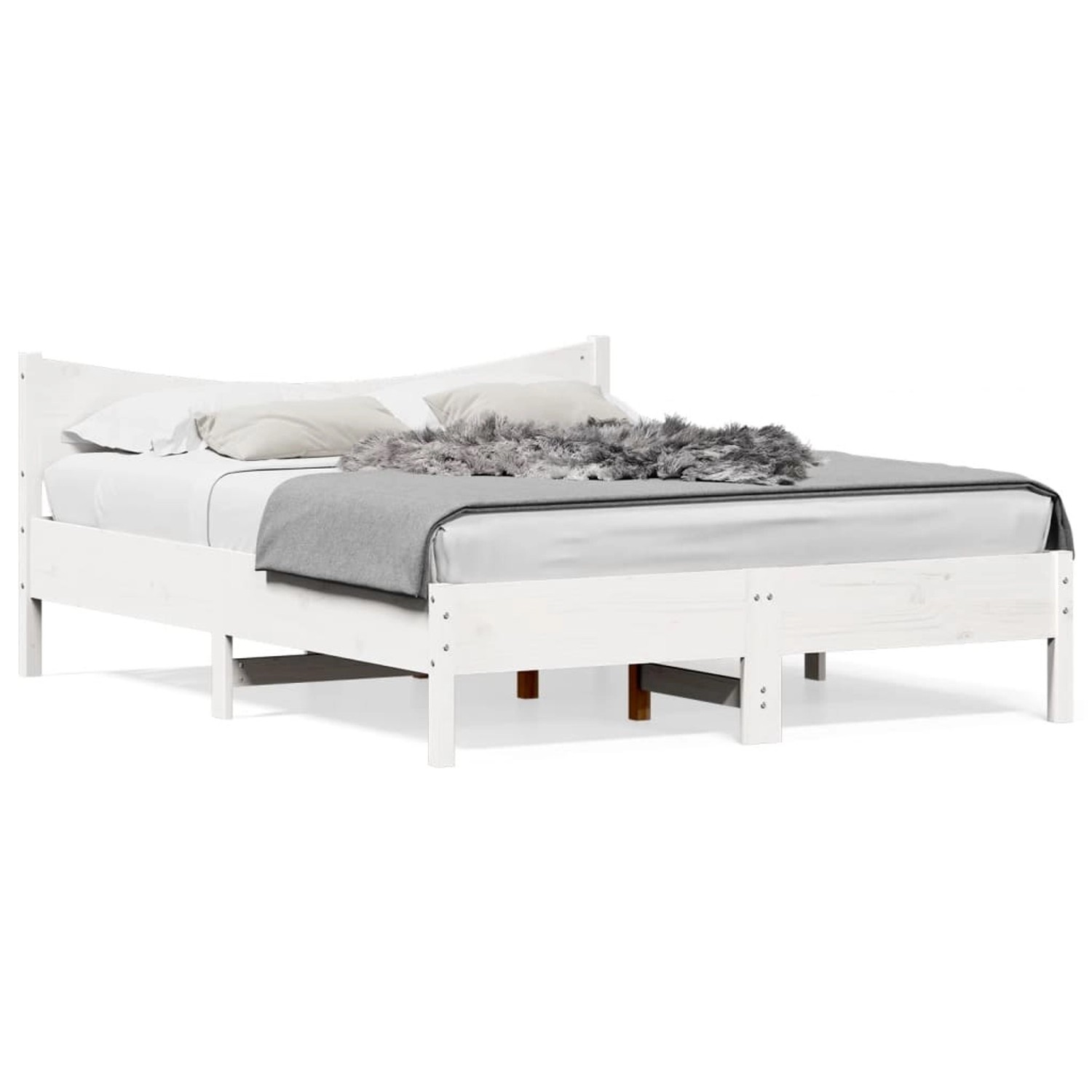 vidaXL Massivholzbett ohne Matratze Weiß 160x200 Kiefernholz 3216364 günstig online kaufen