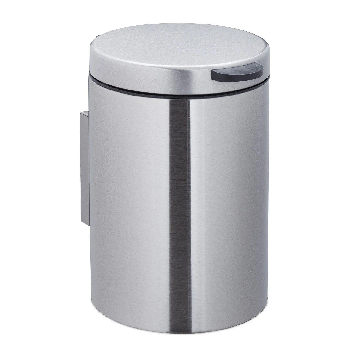 Relaxdays Kosmetikeimer Edelstahl Silber Wandmontage Absenkautomatik Herausnehmbar 3, 25 cm x 17 cm x 22 cm 600 g