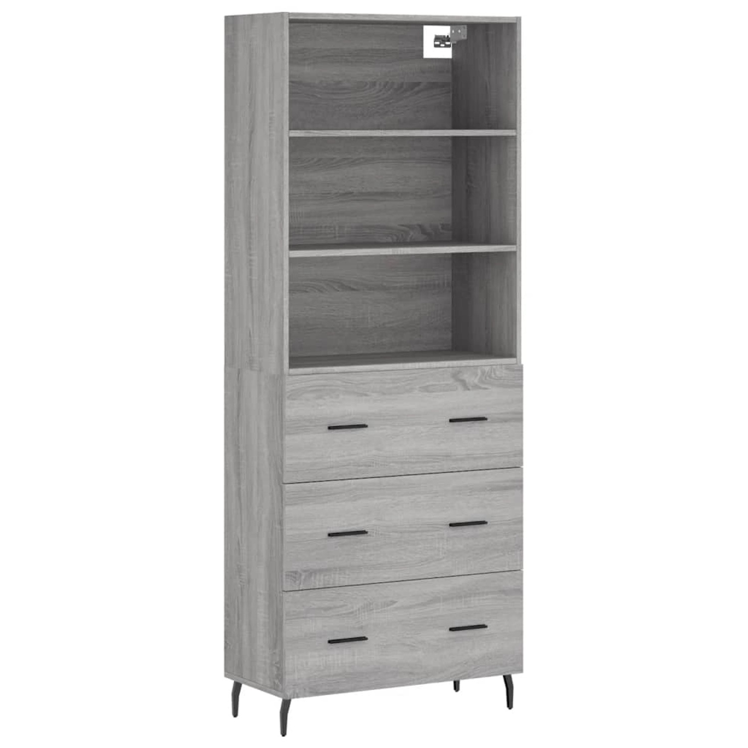 vidaXL Highboard Grau Sonoma 69,5x34x180 cm Holzwerkstoff 3189403 günstig online kaufen