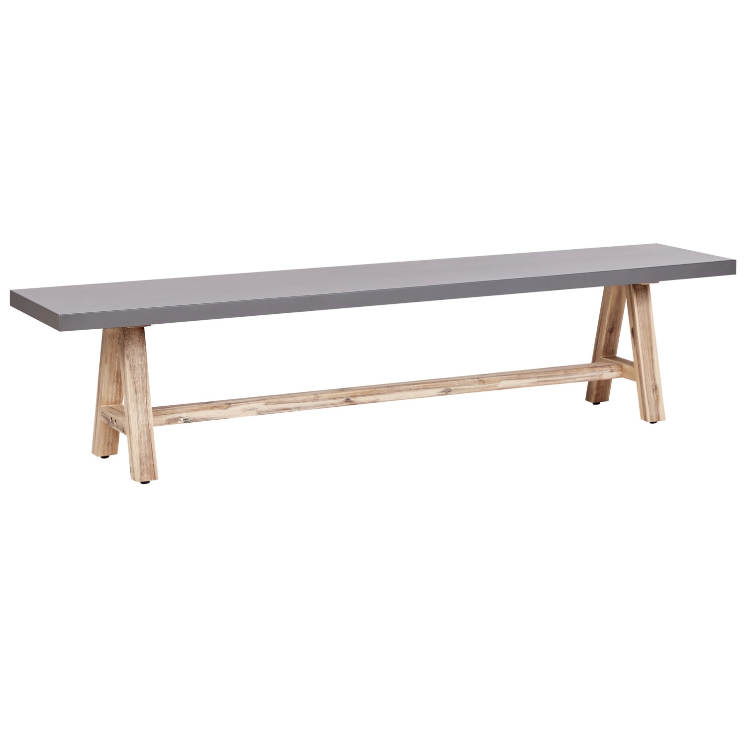 Beliani Gartenbank TONNARE Grau Heller Holzfarbton 40x200x45 günstig online kaufen