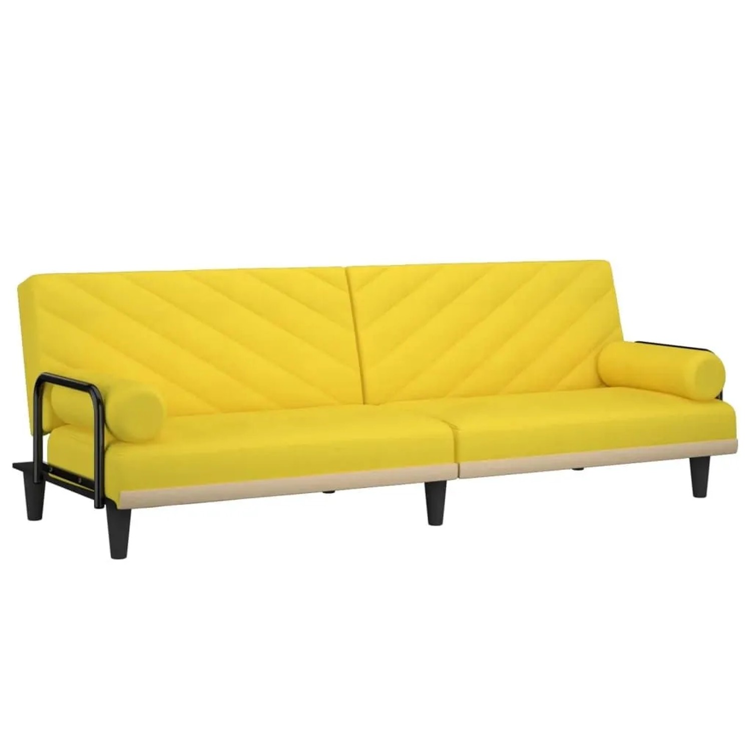 vidaXL Schlafsofa mit Armlehnen Hellgelb Stoff 351935