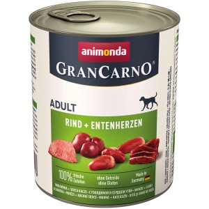 Gran Carno Hunde-Nassfutter Original Adult mit Rind und Entenherzen, 800g Dose.