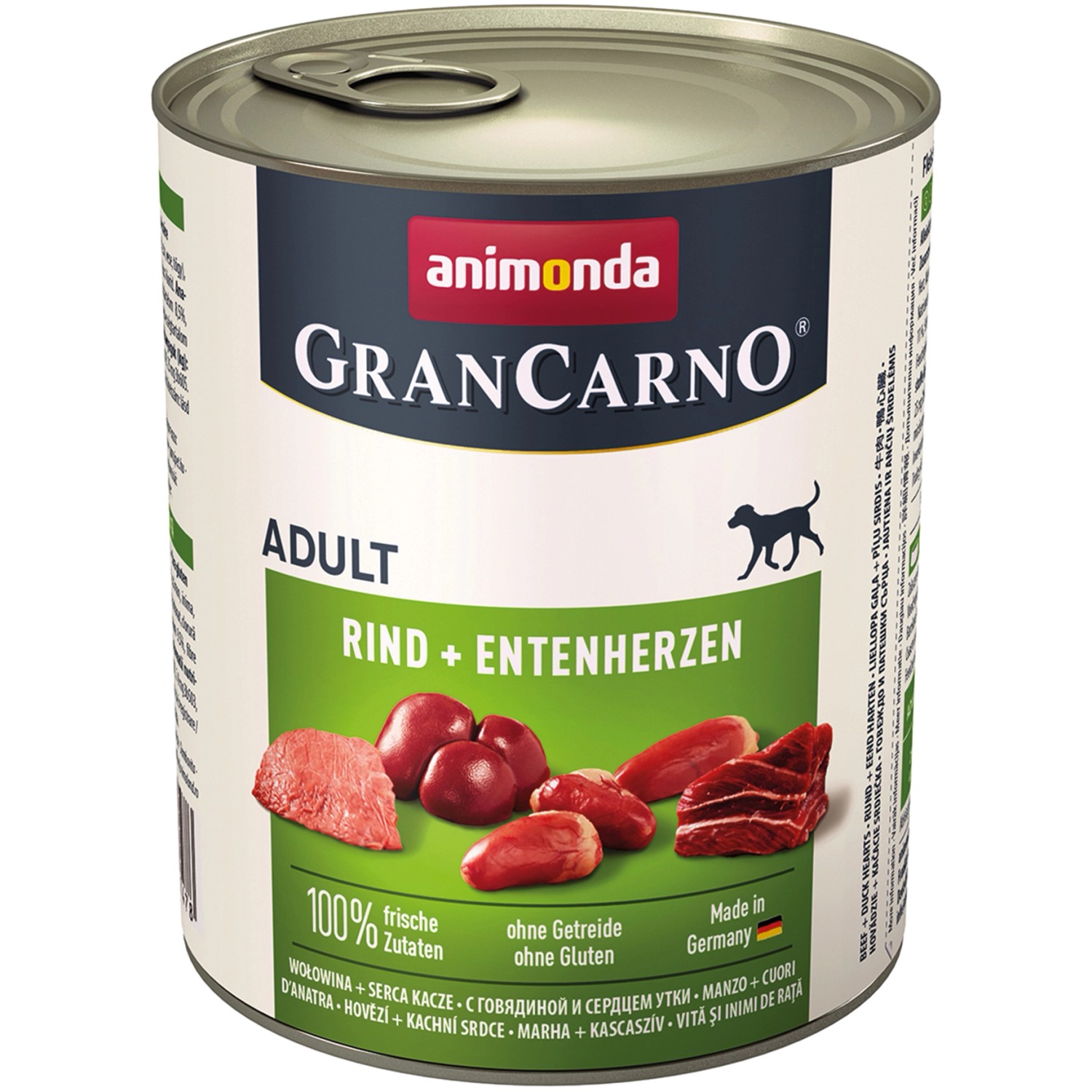 Gran Carno Hunde-Nassfutter Original Adult mit Rind und Entenherzen 800 g