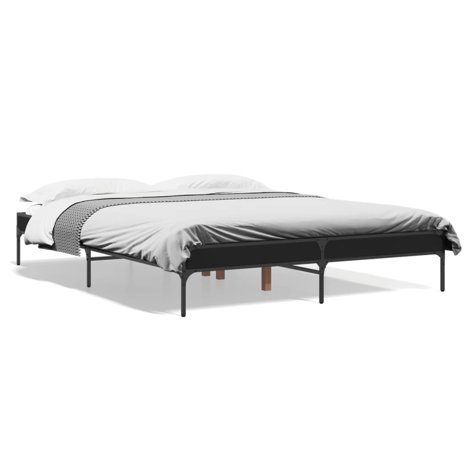 vidaXL Bettgestell Schwarz 140x200 cm Holzwerkstoff und Metall 845016 günstig online kaufen