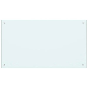 DELUKE Küchenrückwand Glas 100x60cm Weiß Wandverklediung Küche Wandschutz Spritzschutz Herdspritzschutz Glasplatte