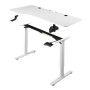 Juskys Schreibtisch Office Stand, 160x75 cm, höhenverstellbar, weiß, mit Ablage.