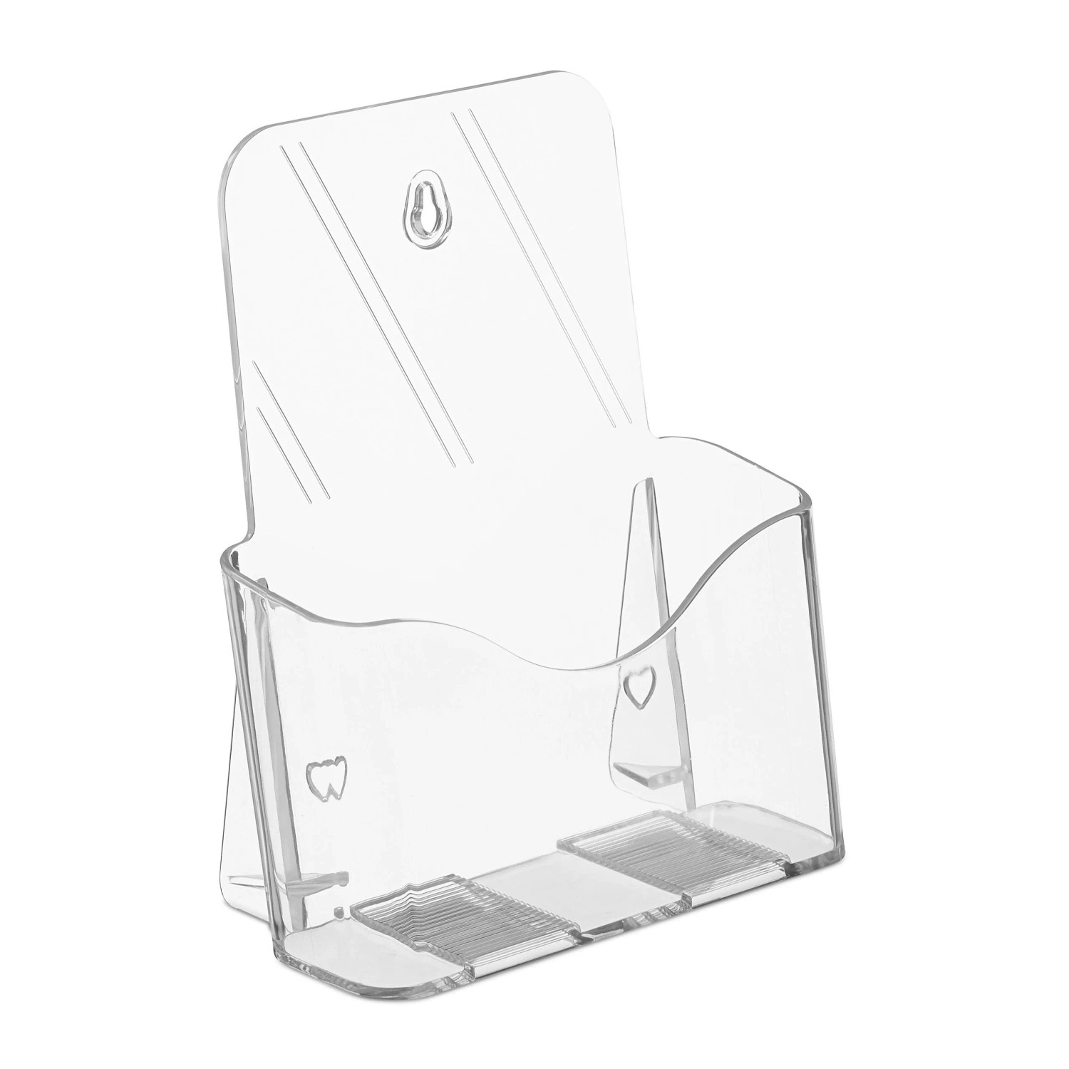 Relaxdays Flyer Aufsteller DIN A5 Acryl Transparent für Tisch und Wand 20 cm x 17,5 cm x 8,5 cm 170 g