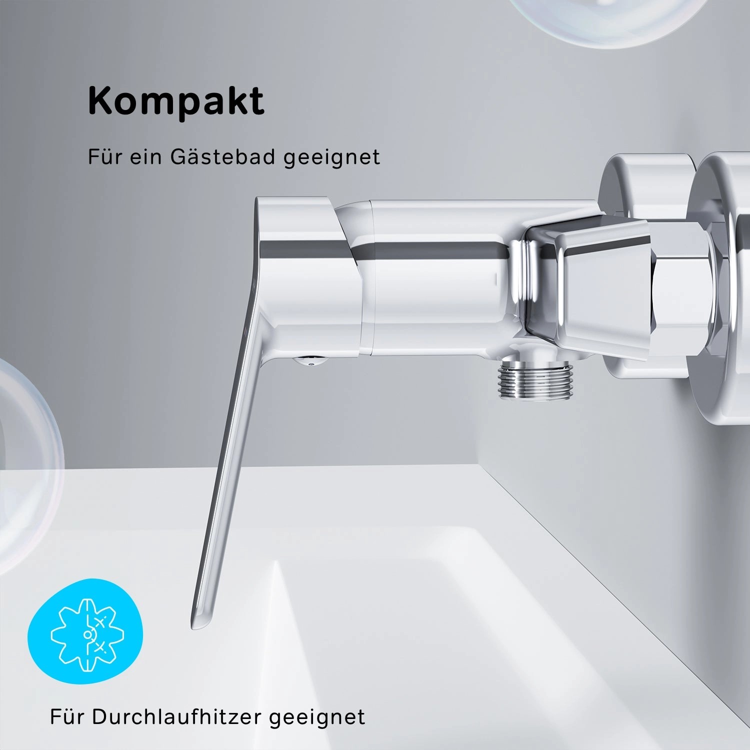 AM.PM Hit Duscharmatur aus Chrom, Einhebelmischer für Dusche, Brausebatterie.