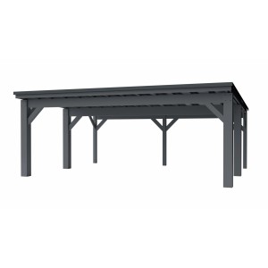 Holzbrüder Carport Ralf 42 in Anthrazitgrau/Dunkelgrau, 250 kg/m² Schneelast.