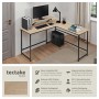 Tectake Eckschreibtisch Melrose im Industrial Style mit Holz- und Stahlgestell in Eiche Sonoma.