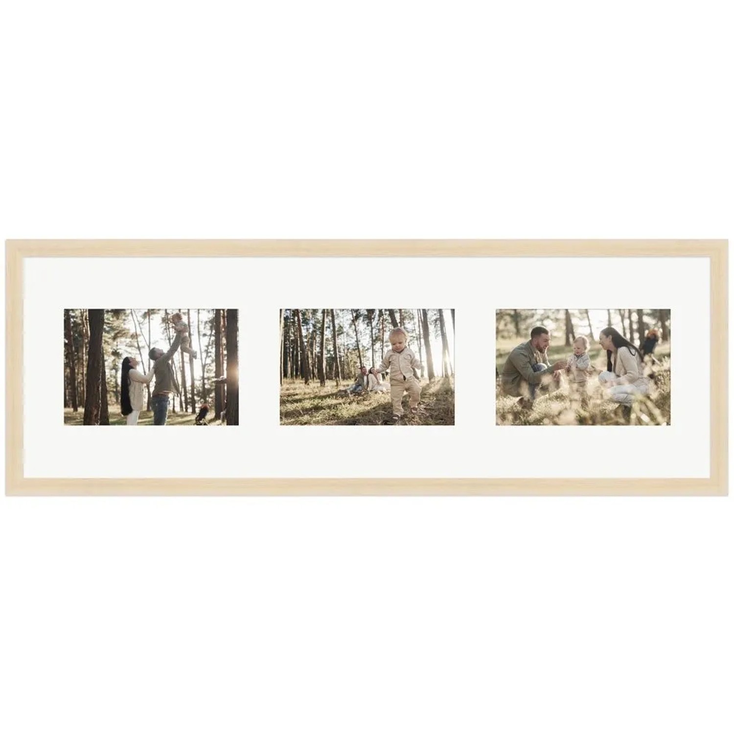 WANDStyle Galerierahmen G950 in Natur-Optik 20 x 60 cm für 3 Bilder im Format 10 x 15 cm