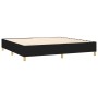 vidaXL Boxspringbett, 200x200 cm, schwarz, Stoff. Bettrahmen mit Holzlattenrost und Füßen.