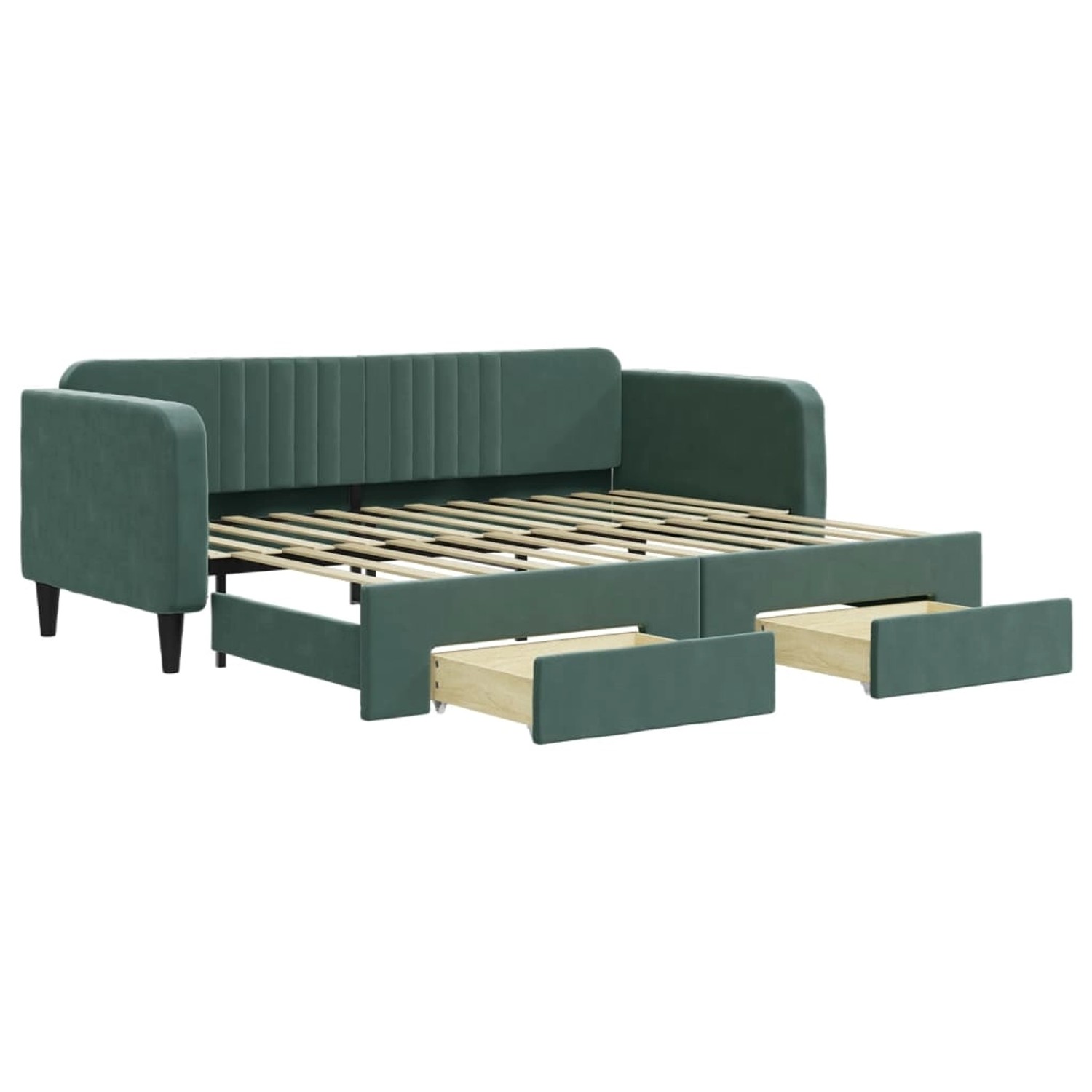 vidaXL Tagesbett Ausziehbar mit Schubladen Dunkelgrün 90x200 cm Samt 319711 günstig online kaufen