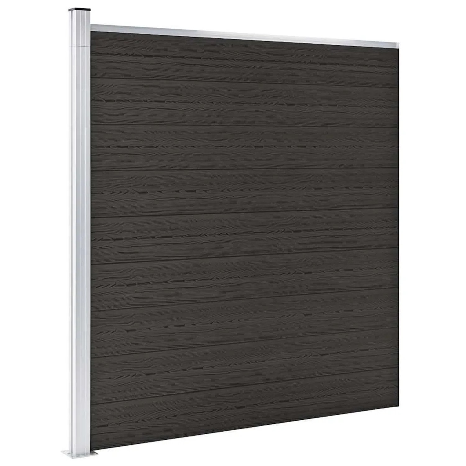 vidaXL Zaunelement WPC 175x186 cm Schwarz 148973