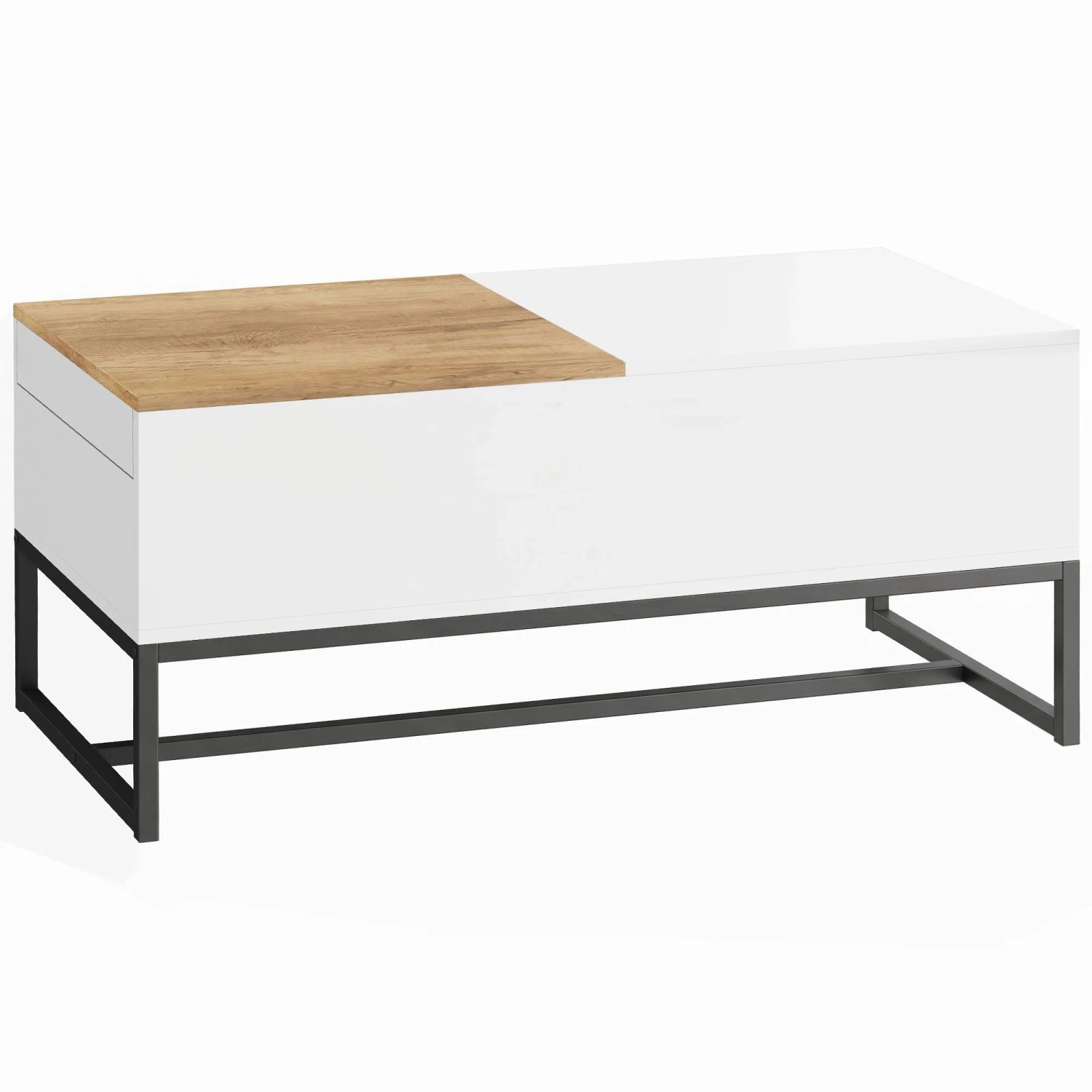 HOMCOM Couchtisch Spanplatte Stahl 100L x 50B x 45H cm Weiß