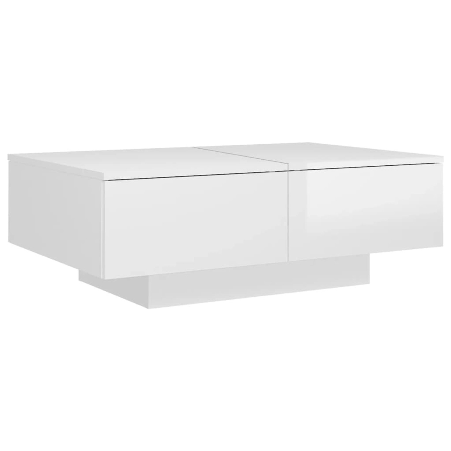vidaXL Couchtisch Hochglanz-Weiß 90x60x31 cm Holzwerkstoff 804181