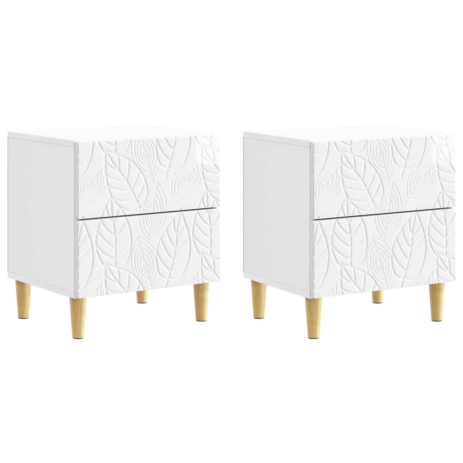 vidaXL Nachttisch 2 Stk Hochglanz Weiß 43 x 34,5 x 48 cm Holzwerkstoff 894994