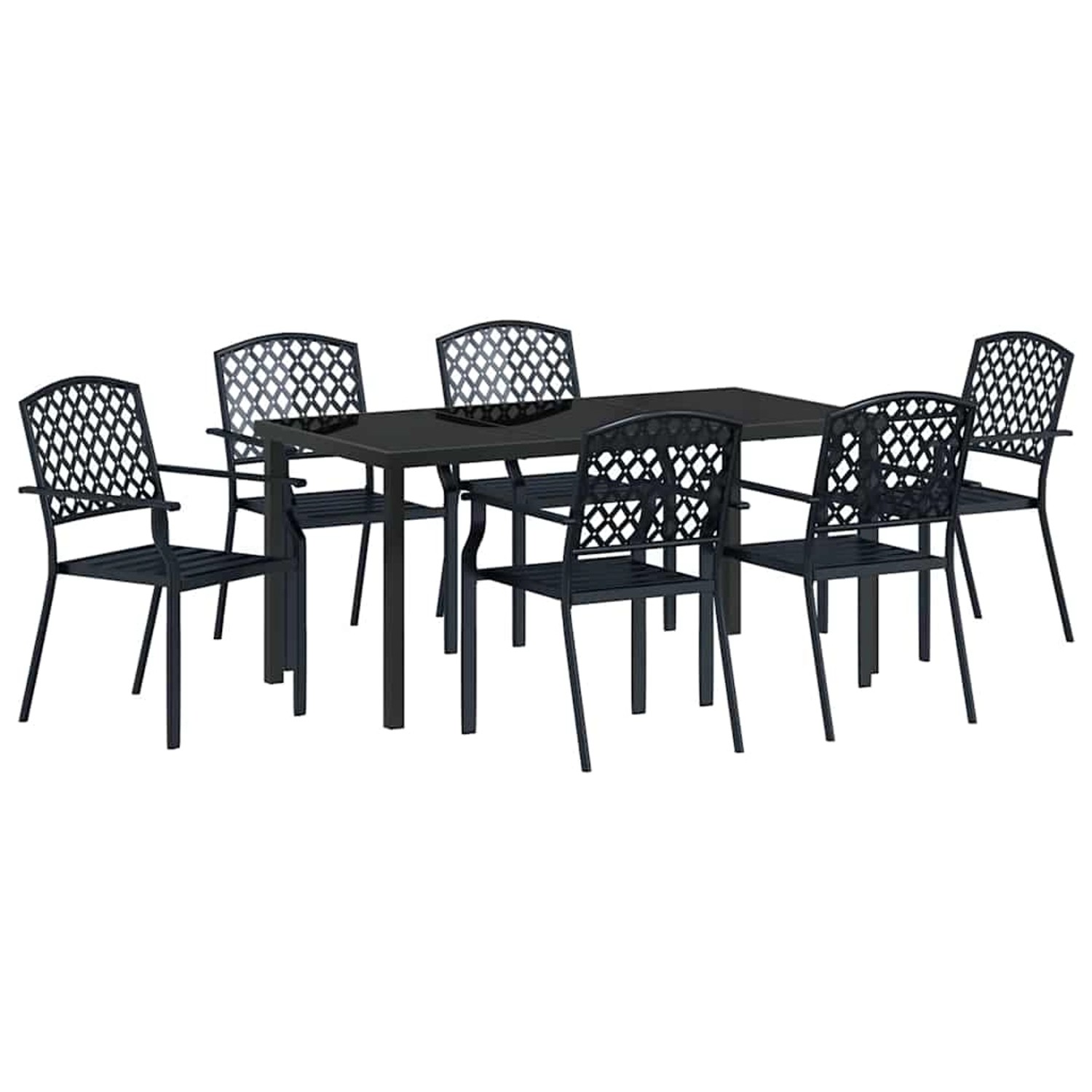 vidaXL 3-Teiliges Garten-Esszimmer-Set in Anthrazitstahl 3379307 günstig online kaufen