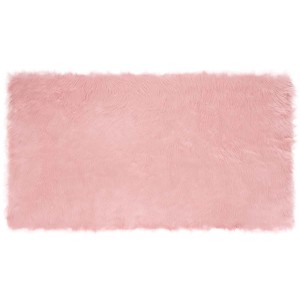 vidaXL Kunstschaffell Teppich Tafalla Rosa 60 x 110 cm Polyester 42021543