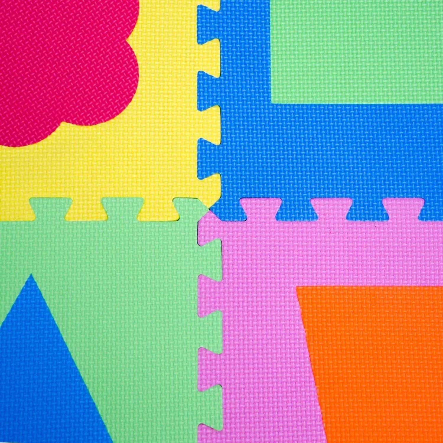 Bunte LittleTom Baby Puzzlematte mit Symbolen, 10 Schaumstoffmatten 30x30 cm.