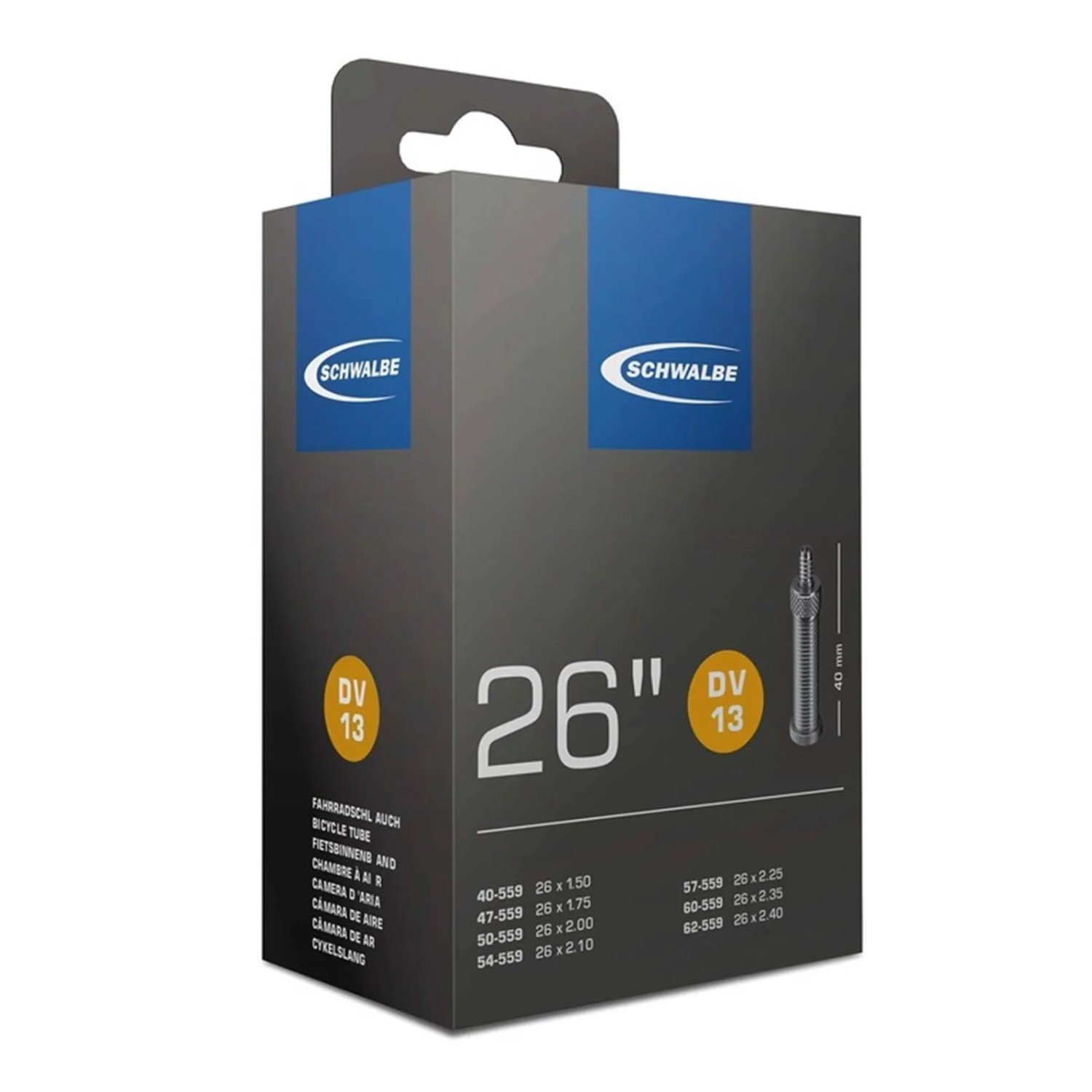 Schwalbe Schlauch DV 13 in Folie 26x1.50-2.50 40/62-559 DV40mm