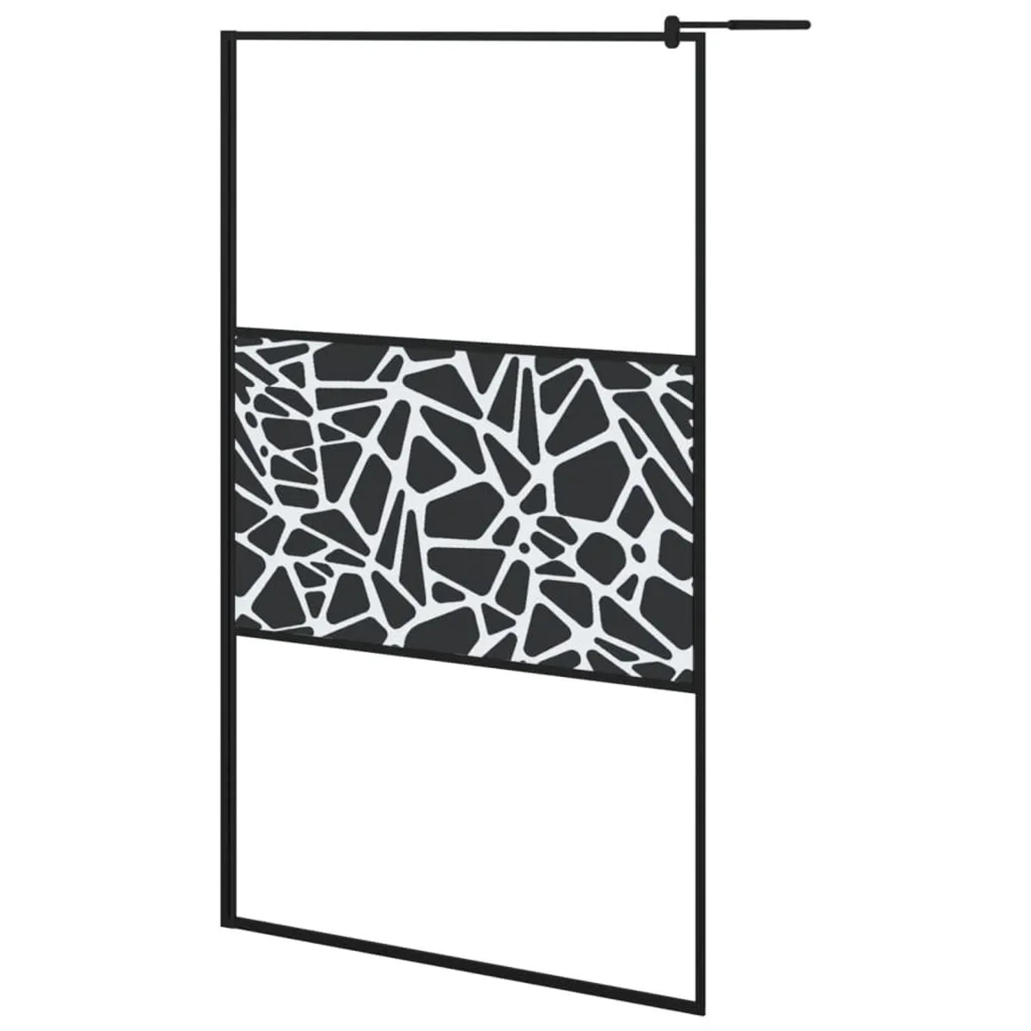 vidaXL Duschwand für Walk-In Dusche 115x195 cm ESG Steindesign Schwarz 151883